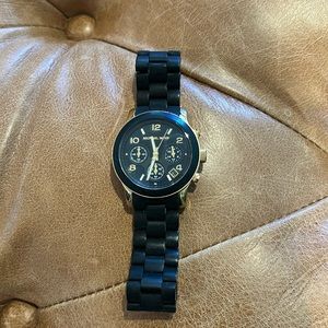 Womens Michael Kors Watch Gold Black Chronograph